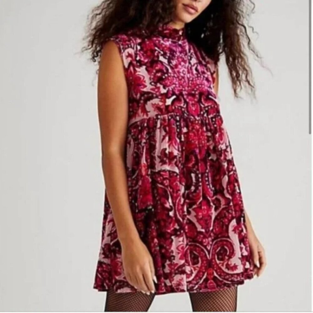 Free People NWT All The Time Velvet Mini Dress - Size M